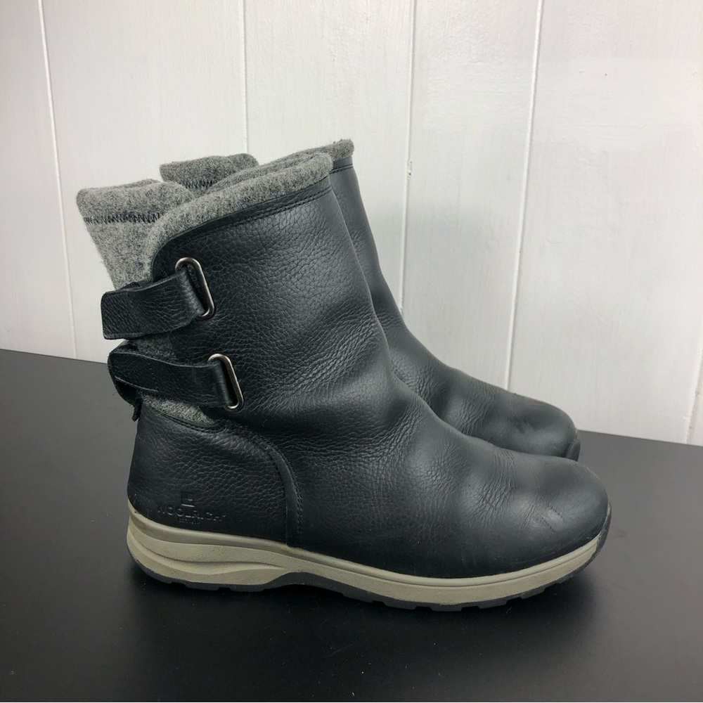 Woolrich Black Leather Boots W/ Wool Lining Sz 10